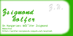 zsigmond wolfer business card